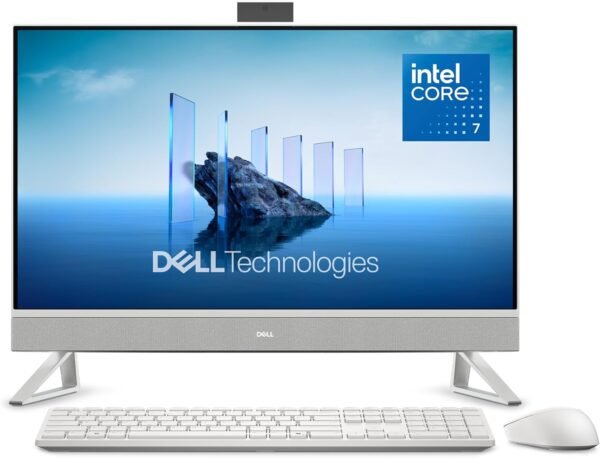 Dell 27 All-in-One Desktop ec27250-27-inch FHD (1920 x 1080) Display, Dell 27 All-in-One Desktop ec27250-27-inch FHD (1920 x 1080) Display, Intel Core 7 Processor 150U, Intel Graphics, 16GB DDR5 RAM, 1TB SSD, Windows 11 Home, Onsite Service - White