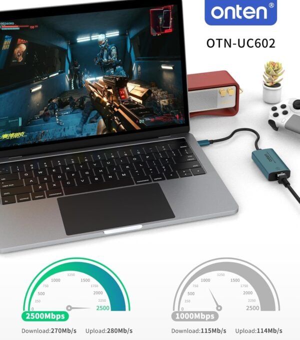 717Xk6GzdmL._AC_SL1500_.jpg USB-C to Ethernet Adapter - 2.5Gbps High-Speed,Type-C to RJ45 Ethernet LAN Network Adapter Thunderbolt 4/3 Compatible, for iPhone 15 Pro/Max, MacBook Pro/Air 2023, iPad Pro,iMac and More (2.5 G)