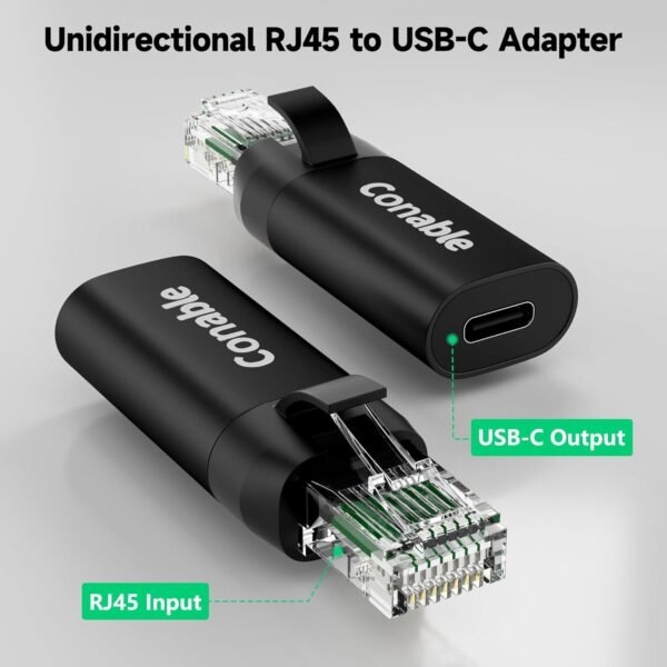 71AnuwJDWSL._AC_SL1500_.jpg Ethernet Male to USB-C Female Adapter, Type C to RJ45 Network Internet LAN Adapter, Directly Connected, Essential for Travel/Office, Compatible with Daily Charging Cables