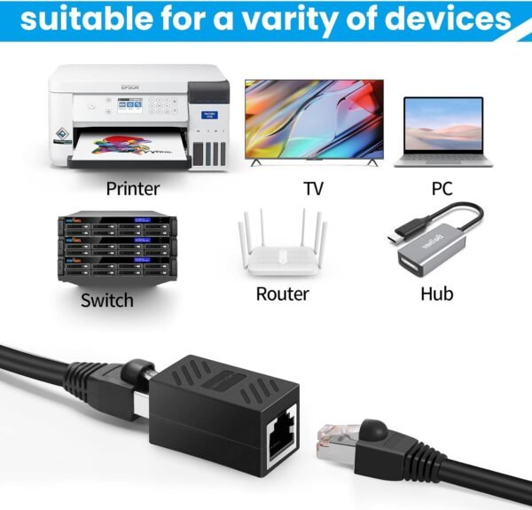 71E1r3p9ZfL._AC_SL1500_.jpg RJ45 Ethernet Coupler, RJ45 Coupler, in Line Coupler for Cat7/Cat6/Cat5e/Cat5 Ethernet Cable Extender Adapter for Network Cabling Female to Female (8Pack Black)