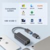 71FMGbtSDL._AC_SL1500_.jpg RUXELY USB 3.0 Gigabit Ethernet Adapter with USB-C Converter,1000Mbps RJ45 Connector,Wired LAN Network Adapter for Nintendo Switch,MacBook Air/Pro,Windows,MacOS,iPadOS,Tablets,Android,Linux,Laptop,PC