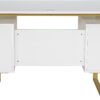 Techni Mobili Storage Drawers and Cabinet 51.25” W-Modern Office Large Floating Desktop Surface Desk, 23.6" D x 51.2" W x 29.8" H, White/Gold