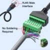 4 Packs 1ft RJ45 Male to 8 Pin Screw Terminal Connector, RJ45 Screw Terminal for Cat 5/5e/6 Ethernet Extender CCTV Digital DVR Network Adapter (Male)