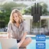 WiFi Extender Signal Booster for Home, WiFi Extender, Long Range up to 12880 Sq Ft and 105 Devices, Internet Extender WiFi Booster, WiFi Repeater with Ethernet Port, Signal Booster(Black)