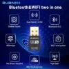 WiFi Adapter for Desktop PC,USB WiFi Adapter,Bluetooth&WiFi 2-in-1,600Mbps 2.4/5.8Ghz Dual Band Wireless Network,Plug and Play, for PC/Laptop/Desktop,Support Win7/8/8.1/10/11