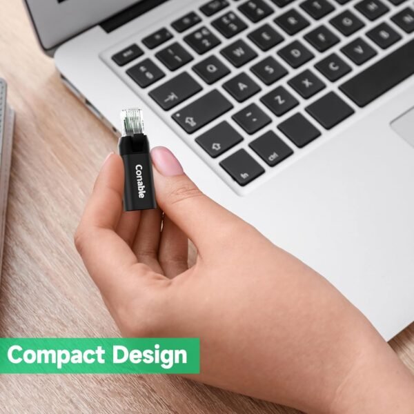 71LLGJk9flL._AC_SL1500_.jpg Ethernet Male to USB-C Female Adapter, Type C to RJ45 Network Internet LAN Adapter, Directly Connected, Essential for Travel/Office, Compatible with Daily Charging Cables