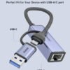 BENFEI USB 3.0 to Ethernet Adapter, USB C to RJ45 Gigabit LAN (1000Mbps) Network Adapter, Compatible with MacBook/Pro/Air, Surface Pro, Windows 11/10/8/7, Mac OS [Aluminium Shell&Nylon Cable]