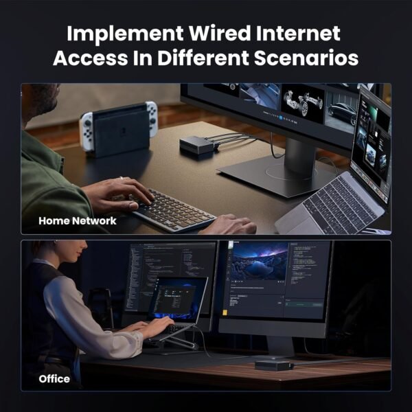 71RVwxhXR8L._AC_SL1500_.jpg UGREEN Ethernet Switch, 5 Port Gigabit Ethernet Splitter, Plug & Play, Wall Mount & Desktop Network Switch Hub, Unmanaged, Compact, with LED, Fanless Quiet, for Internet Cable, Laptop, Router, NAS