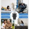 WiFi Extender Signal Booster for Home, WiFi Extender, Long Range up to 12880 Sq Ft and 105 Devices, Internet Extender WiFi Booster, WiFi Repeater with Ethernet Port, Signal Booster(Black)