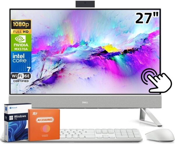 Dell Inspiron 7730 27" Touchscreen All in One Desktop Computer, Dell Inspiron 7730 27" Touchscreen All in One Desktop Computer, Intel 10-Core 7 150U, NVIDIA GeForce MX570A, 64 GB RAM, 4 TB SSD, Wi-Fi 6E, Windows 11 Pro, Wireless KB and Mouse