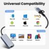 71aOIS89TJL._AC_SL1500_.jpg USB 3.0 to Ethernet Adapter, USB C to RJ45 Gigabit LAN 1000 Mbps Wired Network, Ethernet to Type-C 10/100/1000Mbps Network Adapter for Windows XP, MAC OS, Linux, Vista 7 8 10 11
