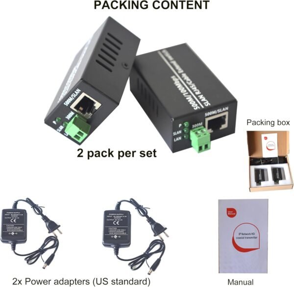 71bPJ9SEHZL._AC_SL1500_.jpg IP Ethernet Over Twisted Pair Extenders up to 300M(1000FT),Ethernet Over RJ45 Cat5/6 Network Cable up to 500M (1650FT) for HD Network IP Cameras 2 Pack
