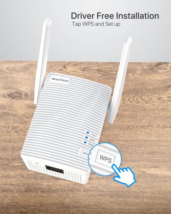 71fyaUTFdOL._AC_SL1500_.jpg BrosTrend Dual Band 1200Mbps WiFi Bridge, Convert Your Wired Device to Wireless Network, Works with Any Ethernet-Enabled Devices, WiFi to Ethernet Adapter with Standard RJ45 LAN Port, Easy Setup