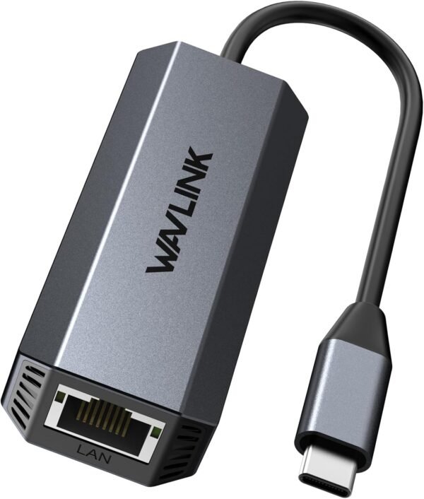 WAVLINK 5Gbps USB C to Ethernet Adapter, USB Type-C to WAVLINK 5Gbps USB C to Ethernet Adapter, USB Type-C to RJ45 Gigabit LAN Ethernet Network Adapter for Windows, Mac OS, iPad OS and More