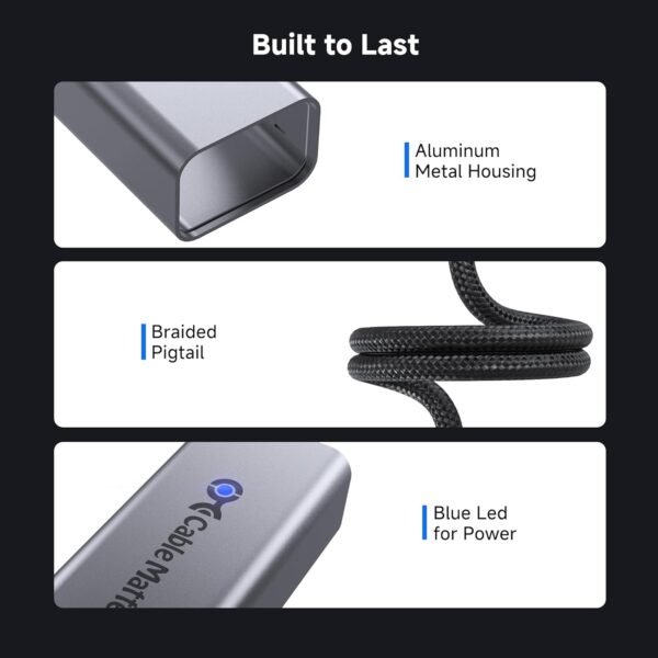 Cable Matters USB C to 2.5Gb Ethernet Adapter, 2.5 Gigabit Network Speed, USB C to Ethernet Adapter Compatible with USB 4, Thunderbolt 4/5, Plug & Play for MacBook, Laptop, and USBC Devices
