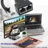 71k0qDHZvRL._AC_SL1387_.jpg Ethernet Splitter 1 to 2 RJ45 Network Cable Adapter, Note Only Connect one Network at a Time, Compatible with ADSL/Computers/TVs/Routers (Only Support one Works at one time)