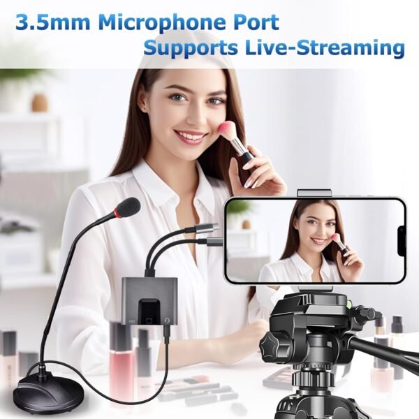 71lA4VMWNzL._AC_SL1500_.jpg 2 in 1 Lightning and Type C to RJ45 Ethernet Adapter Network Adapter,with Charge Port and 3.5mm Audio Jack Support, Plug and Play, Supports 100Mbps Ethernet Network, Compatible with iPhone 15