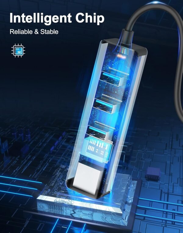 71oBCeuiFgL._AC_SL1500_.jpg USB C to Ethernet Adapter, ABLEWE 4-in-1 RJ45 to USB-C/Thunderbolt 3 to Gigabit Ethernet LAN Network Adapter for MacBook Pro/Air 2021/2020/2019, iPad Pro 2021, Chromebook, XPS, Surface 3/2/Go-Black