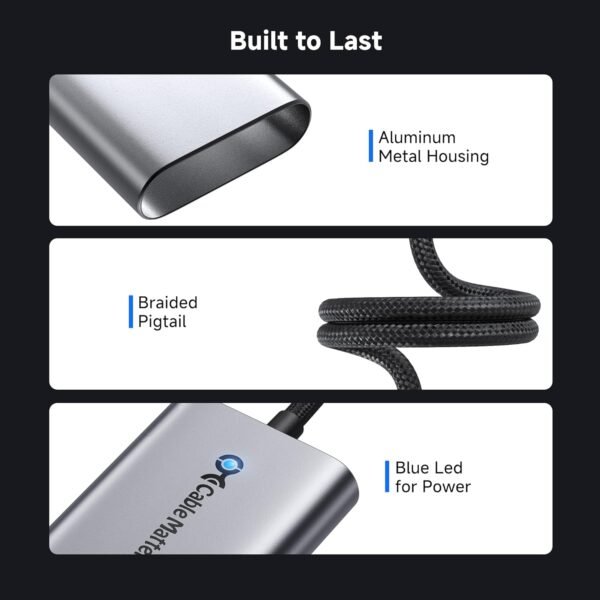 Cable Matters USB C to 2.5Gb Ethernet Adapter with 140W Charging, 2.5 Gigabit Network Speed, USB C to Ethernet Adapter Compatible with USB4, Thunderbolt 4/5, MacBook, Laptop, and USBC Devices