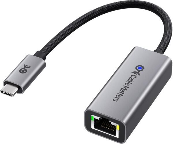Cable Matters USB C to 2.5Gb Ethernet Adapter, 2.5 Gigabit Network Speed, USB C to Ethernet Adapter Compatible with USB 4, Thunderbolt 4/5, Plug & Play for MacBook, Laptop, and USBC Devices
