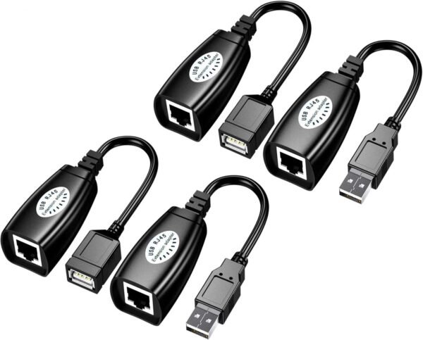 USB Over Cat6,SNLLMZI USB RJ45 Extender Over Cat5/Cat5e/Cat6/Cat7/Cat8 Cable Extension USB Over Cat6,SNLLMZI USB RJ45 Extender Over Cat5/Cat5e/Cat6/Cat7/Cat8 Cable Extension Cable Connector Adapter - 2 Pairs