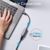 Anker USB C 3.0 to Ethernet Adapter, Portable 1-Gigabit Network Hub, 10/100/1000 Mbps, for MacBook Pro, iPad Pro 2019/2018, ChromeBook, XPS, Galaxy S9/S8, and More