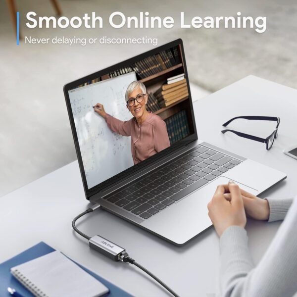 71x-QUWb1hL._AC_SL1500_.jpg USB C to Ethernet Adapter, ABLEWE Type-C to RJ45 Gigabit Ethernet Adapter, Thunderbolt 3 to RJ45 LAN Network Adapter Compatible for MacBook Pro 2017 and More, MacBook Air, Dell XPS, iPad Pro (Grey)