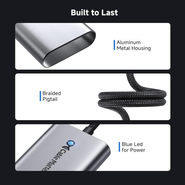 Cable Matters USB C to Ethernet Adapter with 140W Charging, Gigabit Ethernet to USB C Adapter, Compatible with MacBook Pro, Dell XPS, Surface, Up to 480Mbps for Chromecast with Google TV -2020 & Later