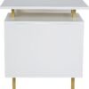 Techni Mobili Storage Drawers and Cabinet 51.25” W-Modern Office Large Floating Desktop Surface Desk, 23.6" D x 51.2" W x 29.8" H, White/Gold