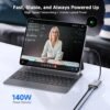 Cable Matters USB C to Ethernet Adapter with 140W Charging, Gigabit Ethernet to USB C Adapter, Compatible with MacBook Pro, Dell XPS, Surface, Up to 480Mbps for Chromecast with Google TV -2020 & Later