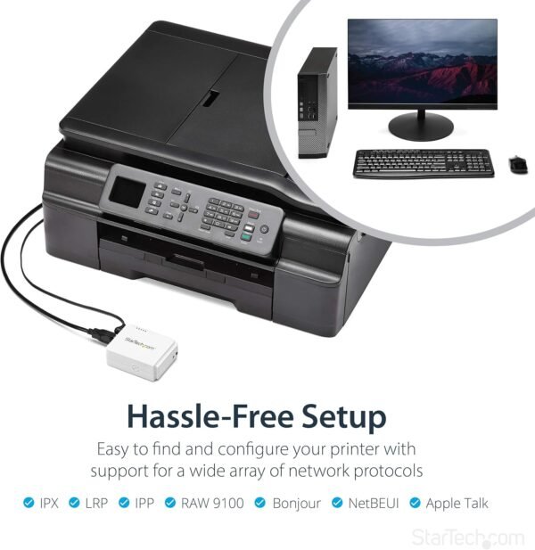 81GXM2dqSpL._AC_SL1500_.jpg StarTech.com StarTech.com 1-Port Wireless N USB 2.0 Network Print Server - 10/100 Mbps Ethernet USB Printer Server Adapter - Windows 10 - 802.11 b/g/n , TAA (PM1115UW)