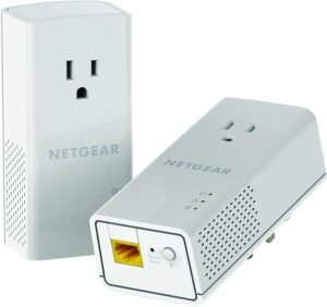 NETGEAR Powerline Adapter Kit, 1200 Mbps Wall-Plug, 1.2 Gigabit Ethernet NETGEAR Powerline Adapter Kit, 1200 Mbps Wall-Plug, 1.2 Gigabit Ethernet Ports with Passthrough + Extra Outlet (PLP1200-100PAS)