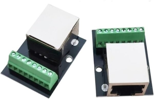 2PCS RJ45 Ethernet Single Female Connector Breakout Board,2.54mm Pitch RJ45 Screw Terminal Board Network Adapter Terminal