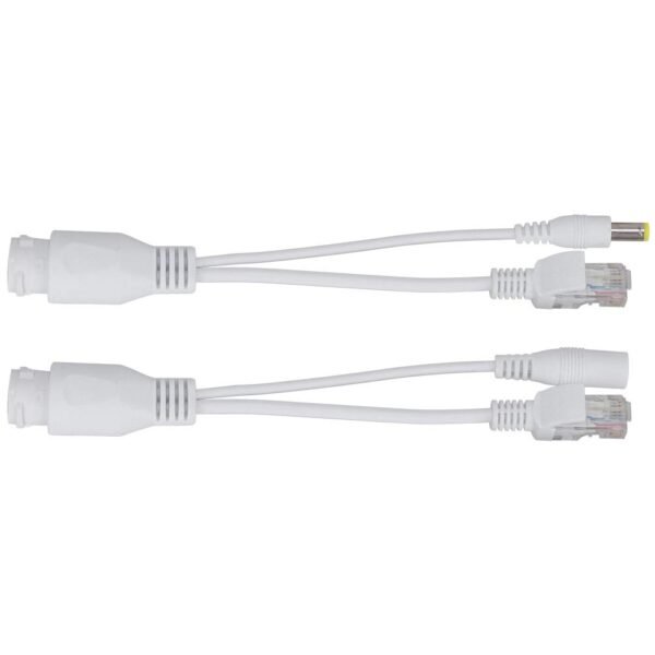 41qqgsxkIqL._SL1001_.jpg POE Splitter Cable, 2 Pairs POE Input Cable 12V Power Adapter Cable Over Ethernet Passive Injector Kit for IP Security Camera Wireless Access Point(White)