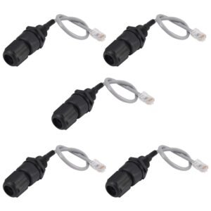 5PCS M25 RJ45 Waterproof Cat5/5e/6 8P8C Connector IP67 Ethernet LAN Cable Connector Double Head with Shield Cat5E Network Cable Outdoor LAN Coupler Adapter Male to Female