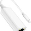 [MFi Certified] Lightning to Ethernet Adapter, 100Mbps Lightning to RJ45 Ethernet LAN Network Adapter, Compatible for i-Phone 14/13/12/11/i-Pad/i-Pod, Plug and Play (Non-POE)