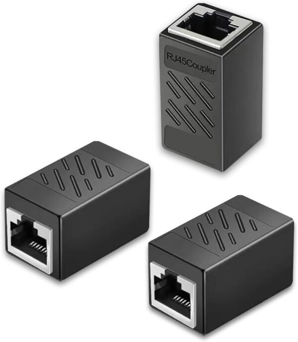 3 Pack Ethernet Coupler, Premium Gold Plated Ethernet Extender, RJ45 Coupler Female to Female for Cat7/ Cat6/ Cat5/ Cat5e Network Cable