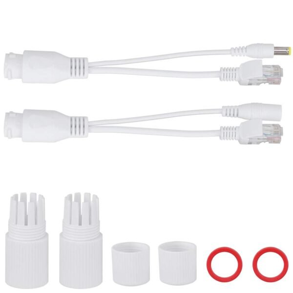 51YolRVVqzL._SL1001_.jpg POE Splitter Cable, 2 Pairs POE Input Cable 12V Power Adapter Cable Over Ethernet Passive Injector Kit for IP Security Camera Wireless Access Point(White)