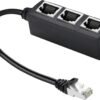 RJ45 Ethernet Splitter Cable, Y Splitter Adapter 1 to 3 RJ45 Ethernet Splitter Cable, Y Splitter Adapter 1 to 3 Port Switch Adapter Cable for CAT 5/5e/6/7
