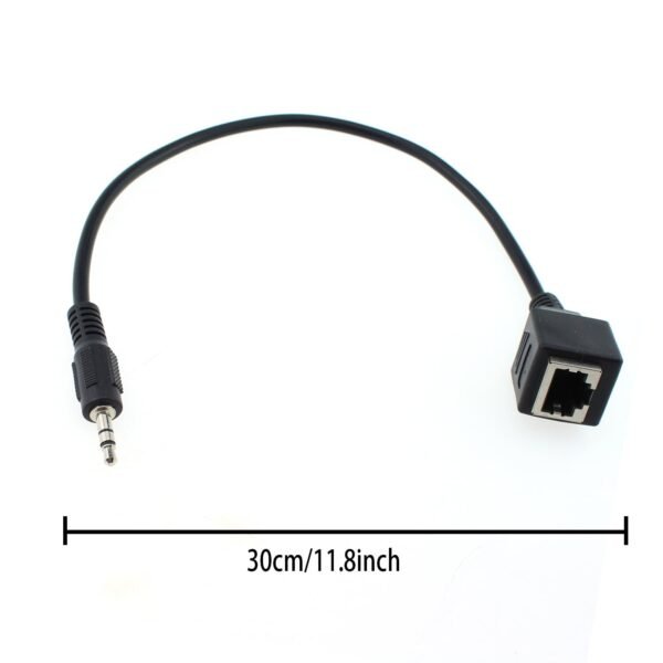 Maxmoral 3pcs 3.5mm 1/8" Stereo Male Plug to RJ45 Female Extender Over Cat5/Cat6 Socket Ethernet Adapter Cable (3.5M/RJ45F)