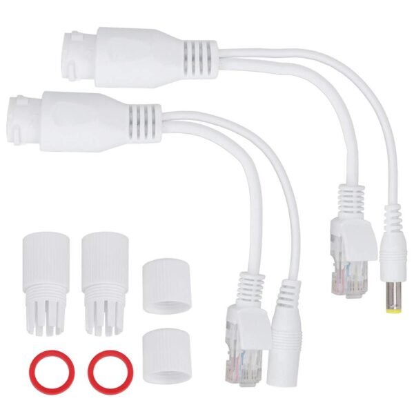 51jbZVE8VFL._SL1001_.jpg POE Splitter Cable, 2 Pairs POE Input Cable 12V Power Adapter Cable Over Ethernet Passive Injector Kit for IP Security Camera Wireless Access Point(White)