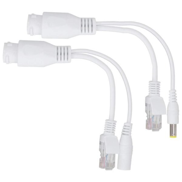 POE Splitter Cable, 2 Pairs POE Input Cable 12V Power POE Splitter Cable, 2 Pairs POE Input Cable 12V Power Adapter Cable Over Ethernet Passive Injector Kit for IP Security Camera Wireless Access Point(White)