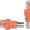 2PCS BNC to RJ45 Cable Adapter Network Crystal Head Orange Core Pure Copper Tinned Connector Coupler Adapter for Data Transmission Video Surveillance
