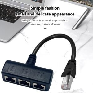 【Upgrade】 RJ45 Ethernet Splitter Cable, RJ45 1 Male to 3 Female Network Splitter Cable Suitable Super Cat5, Cat5e, Cat6, Cat7 LAN Ethernet Socket Connector Adapter, for Set-top Boxes, Routers