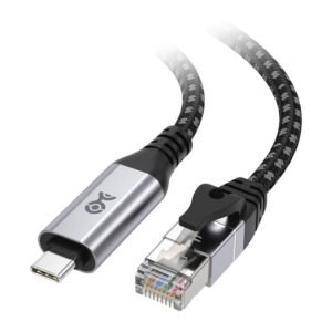 Cable Matters Plug & Play Braided USB C to Ethernet Cable - 6ft, Gigabit Ethernet to USB C Cable, Thunderbolt 4/5 Compatible, Ideal for MacBook, iPad Pro, XPS, Surface Pro