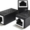 3 Pack Ethernet Coupler, Premium Gold Plated Ethernet Extender, RJ45 Coupler Female to Female for Cat7/ Cat6/ Cat5/ Cat5e Network Cable