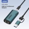 USB-C to Ethernet Adapter - 5Gbps High-Speed,USB-A to RJ45 5000Mbps Ethernet LAN Network Adapter Thunderbolt 4/3 Compatible, for iPhone 15 Pro/Max, MacBook Pro/Air 2023, iPad Pro,iMac and More（5G