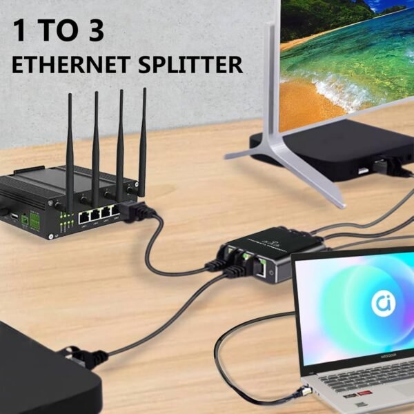 71-njjohHVL._AC_SL1500_.jpg Gigabit Ethernet Splitter High Speed 1 to 3, 1000Mbps LAN Splitter (3 Devices Simultaneous Networking), RJ45 Splitter Adapter with USB Power Cable, Internet Splitter for Cat5/5e/6/7/8 Cable
