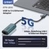 USB-C to Ethernet Adapter - 5Gbps High-Speed,USB-A to RJ45 5000Mbps Ethernet LAN Network Adapter Thunderbolt 4/3 Compatible, for iPhone 15 Pro/Max, MacBook Pro/Air 2023, iPad Pro,iMac and More（5G