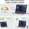 USB C to Ethernet Cable 2 FT, USB Type C to RJ45 Nylon Braided Cord, Gigabit Directly Connected, USB-C to Network Internet Adapter, Compatible with MacBook Pro, iPad Pro, Smartphone, Laptop, PC